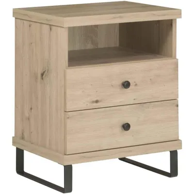 Produktbild von Nachttisch mit zwei Schubladen mit Metallbeinen CAYA C-17, Artisan