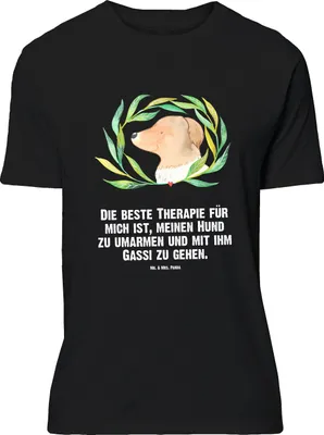 Produktbild von Mr. & Mrs. Panda Größe M T-Shirt Hund Blumen - Schwarz - Geschenk, Herren, Hundeliebe, Shirt, mit Spruch, Hundespruch, Umarmen, Sprüche, Hunde, Tshirt
