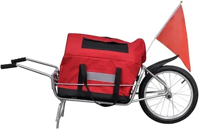 Imagen del producto de Remolque para bicicleta con compartimento, capacidad de carga de 40 kg. Remolque de una rueda para transportar cargas en bicicleta