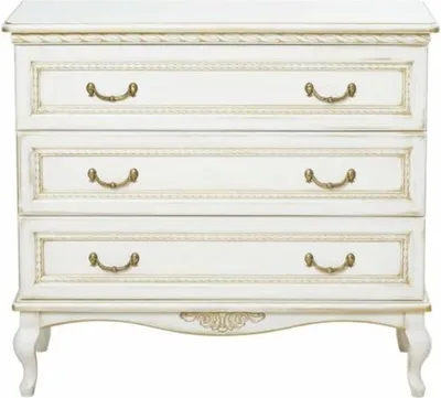 Produktbild von Casa Padrino Luxus Barock Kommode Weiß / Beige 100 cm - Prunkvolle Barock Möbel