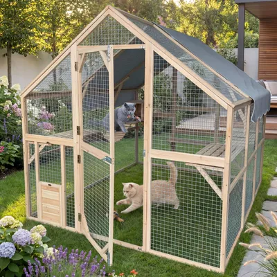 Produktbild von Taugrund Katzengehege Outdoor Groß XXL Katzenauslauf Freilaufgehege Katzen für Draußen Catio Katzen Gehege Outdoor Aussengehege für Katzen