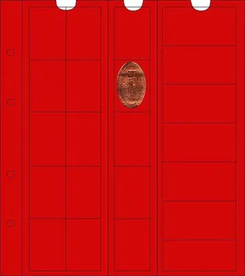 Produktbild von Prophila Collection 10 numismatische Münzhüllen mit je 22 Fächern, z.B. für Pressed Penny, mit 10 roten Karton-Zwischenblättern