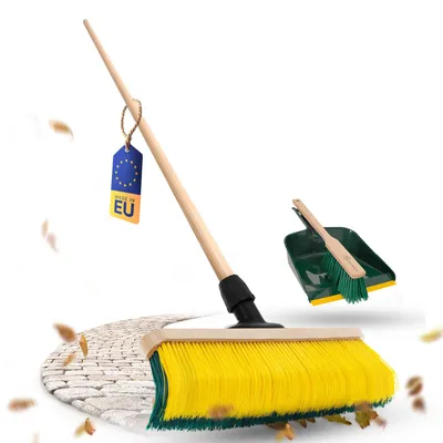 Imagen del producto de Novaliv, cepillo para rascar con mango de 60 cm, incluye juego de escobas para exteriores. Cepillo especial con cerdas curvadas. Ideal como cepillo de jardín, cepillo para raspar, cepillo para césped artificial. Óptimo para camping