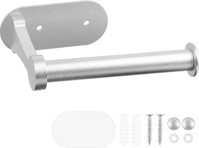 Produktbild von Zink toiletrolhalter ohne Bohren, silber, Küche
