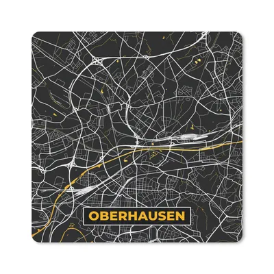 Produktbild von MuchoWow® Mauspad Mousepad Oberhausen - Stadtplan - Karte - Gold - Deutschland 20x20 cm - Mousepads - Maus Mat - Pad - Mausunterlage - Desk Mat - Bureauartikeln
