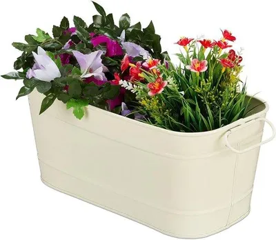 Produktbild von Metalltopf Langwerpig Creme 16x38x19 cm