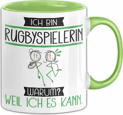 Produktbild von Rugbyspielerin Tasse Geschenk Ich Bin Rugbyspielerin Warum Weil Ich Es Kann Geschenkidee Geburtstag (Grün)