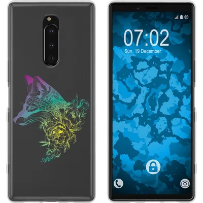 Produktbild von PhoneNatic Case kompatibel mit Sony Xperia 1 Silikon-Hülle Floral Fuchs M1-4