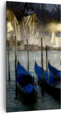 Produktbild von Bild auf Leinwand - Leinwandbild - Gondel Wasser Kanal - 55x100cm - Wand Bild - Wanddeko - Leinwanddruck - Bilder - Kunstdruck - Wanddekoration - Leinwand bilder - Wandkunst - PA55x100-0250