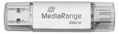 Obrázok produktu pre MediaRange MR939-1, 256 GB, USB Type-A / USB Type-C, 3.2 Gen 1 (3.1 Gen 1), 200 MB/s, Čiapky, Strieborná