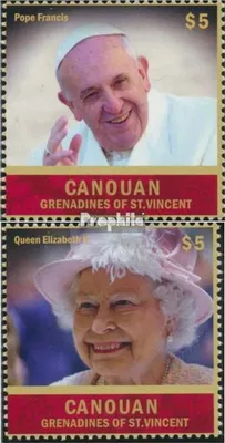 Produktbild von Briefmarken St. Vincent - Canouan 2014 Mi 361-362 (kompl.Ausg.) postfrisch Papst Franziskus bei Königin Elisebeth II.
