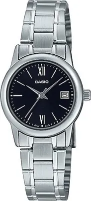Produktbild von Casio LTPV002D1B3UDF Klassische Quarzuhr aus Edelstahl, dunkelblau, silber, 25 mm Gehäuse