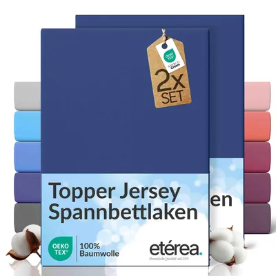 Produktbild von etérea Jersey Spannbettlaken Baumwolle 180x200 - 200x200 cm