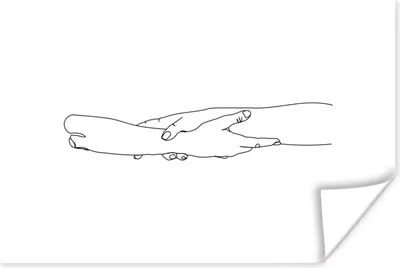 Produktbild von MuchoWow® Poster Hände - Linienkunst - Körper 60x40 cm - Schlafzimmerdekoration