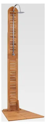 Produktbild von Teak Massivholz Gartendusche Außendusche Pooldusche Solardusche