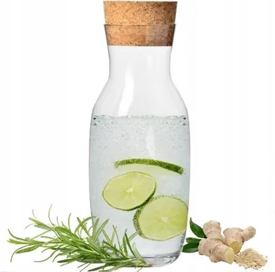 Produktbild von KROSNO Glaskaraffe 1000ml für Wasser, Wein, Saft mit Kristallverschluss