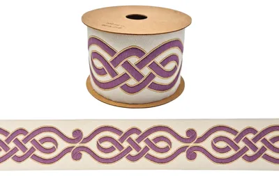 Geborduurde gordijnband 68 mm, Keltisch patroon, 3,5 m, Polyester