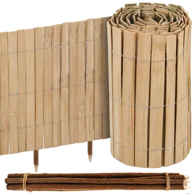 Obrázok produktu pre 300 x 30 cm – flexibilný obrubník na záhony z bambusu – rolovací obrubník na trávnik, drevený obrubník na záhony