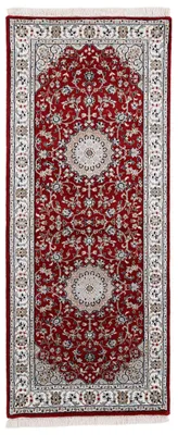 Produktbild von Nain Teppich Läufer Rot 80x300 cm | Handgeknüpfter Teppich für Wohn- und Schlafzimmer
