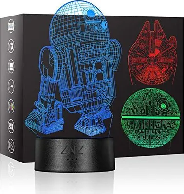 Produktbild von Znz 16 Farben Dimmbares LED -Licht, USB angetriebene Nachtleuchte -Funktionsfunktion, Fernbedienung, 3D -Effekttischlampe