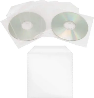 Productafbeelding van Famanu beschermhoezen voor CD's/DVD's/Blu-rays - Transparante foliehoezen met klep