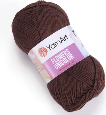 Produktbild von YarnArt Flowers Unicolor Brąun - 55% Baumwolle, Sport-Garn 200m/50g für feine Projekte