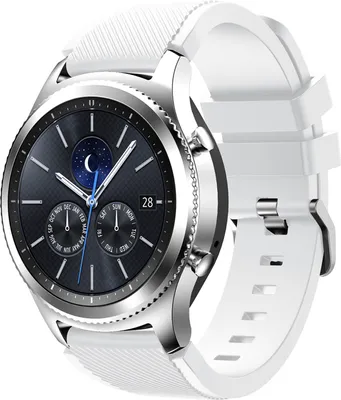 Produktbild von Uhren Armband für Samsung Galaxy Watch 3 45mm 46mm / für Huawei Watch GT GT2 Watch 2 Classic Pro / 22mm Stegbreite weiches Silikon Sport WEISS