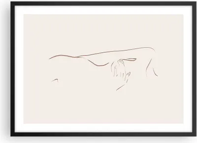 Produktbild von Gerahmtes Poster - Schwarzer Rahmen - Skizze Nacktheit Frau - 70x50 cm - Wand Bild - Wanddeko - Wandbilder - Kunstposter - Wandposter - Bilderrahmen - Bilder - Kunstdruck - P2BAA70x50-4552