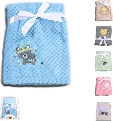 Produktbild von Cangaroo Babydecke Freya, Größe 80 x 110 cm kuschelige Babydecke aus Fleece blau