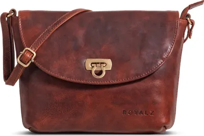 Produktbild von ROYALZ "Tulsa " Damen Handtasche Klein Leder Vintage Look Ledertasche Umhängetasche zum Ausgehen
