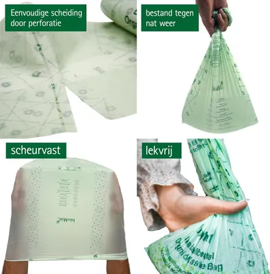 Produktbild von BioMat - 5 Rollen - Kompostierbare Müllsäcke - 40/60 Liter - 50 Säcke - Vorteil