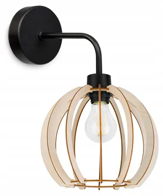 Image de Applique murale Kinkiet, plafonnier en bois, abat-jour LED, style moderne