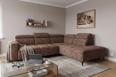Produktbild von Eine Ikone des modernen Komforts: Ecksofa „Velvet“, elektrische Relaxfunktion, verstellbare Kopfstützen, USB-Anschluss