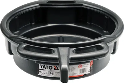 Produktbild von YT‑0717 Ölauffangwanne 15 L mit Ausgießer | Ölablasswanne KFZ Werkstatt Ölwechsel Auffangbehälter Kunststoff | YATO Ölwanne für Motoröl, Getriebeöl & Kühlflüssigkeit
