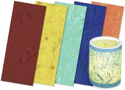 Produktbild von URSUS Laternenzuschnitte Bananenpapier, 5 Farben, 20x50cm, 25Bl.