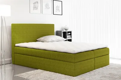 Produktbild von Boxspringbett Schlafzimmerbett KELIS Webstoff Lindengrün 160x200cm