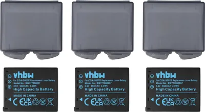 Produktbild von vhbw 3x Akku kompatibel mit Panasonic Lumix DMC-TZ4, DMC-TZ3, DMC-TZ11, DMC-TZ5, DMC-TZ2, DMC-TZ1, DMC-TZ50, DMC-TZ15 Kamera (650 mAh, 3,6 V, Li-Ion)