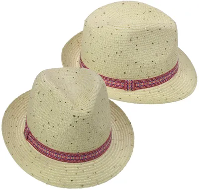 Produktbild von Damen Damenhut Sommerhut Sonnenhut Strandhut mit Pailetten, beige