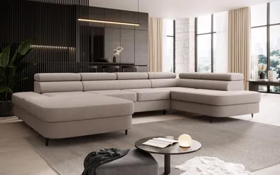 Produktbild von FurMeb24 ECKSOFA LUNA U - 350 x 203 cm vena 07 - mit schlaffunktion und bettkasten - rechte seite