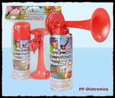 Produktbild von 2 Stück Laute Druckluftfanfaren mit je 250ml Gas, Airhorn, Drucklufttröte, Partyhorn