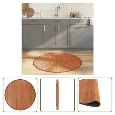 Obrázek produktu pro The Living Store Koberec Round Brown 100 cm Bamboo