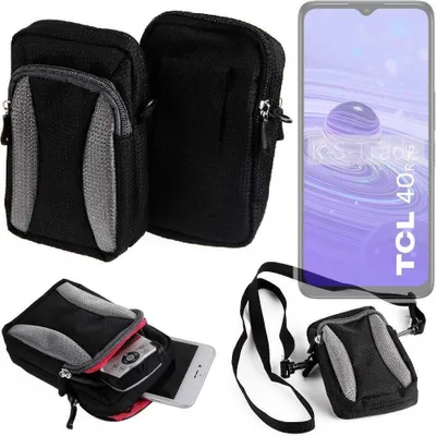 Produktbild von K-S-Trade Holster Schutz Hülle kompatibel mit TCL 40 R 5G Handy Hülle Gürteltasche Umhängetasche mit Zusatzfach schwarz