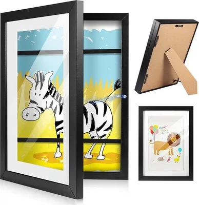 Produktbild von Kinderkunst Fotolijst A4 schwarz aufklappbar