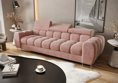 Produktbild von Sofa Designersofa BASTIEN 3-Sitzer in Stoff Terra Puderrosa