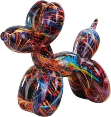 Produktbild von Dekofigur Balloon Dog im Graffiti-Stil aus Kunstharz 21x8x18 cm (LxBxH)
