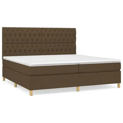 Produktbild von Boxspringbett mit Matratze Dunkelbraun 200x200 cm Stoff