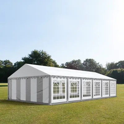 Produktbild von TOOLPORT Partyzelt Festzelt 6x12 m Garten-Pavillon PVC Plane 700 N in grau-weiß Wasserdicht