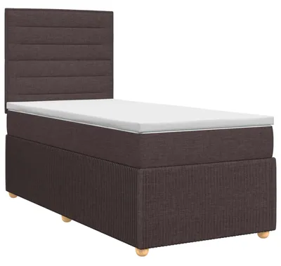 Produktbild von vidaXL Boxspringbett mit Matratze Dunkelbraun 90 x 200 cm Stoff