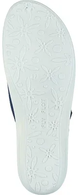 Produktbild von Fly Flot Damen Pantolette Klettriemen Keilabsatz Mesh 330058, Größe:40 EU, Farbe:Blau