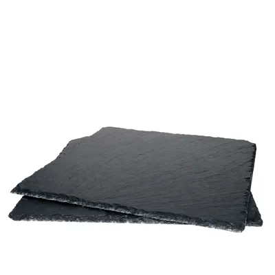 Produktbild von 2x Schieferplatten 30x30cm Untersetzer Deko-Teller Servier-Platte Naturschiefer